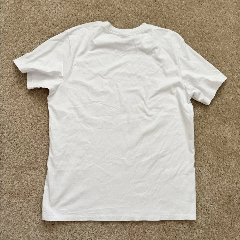 GUESS Men's White Multicolored Cycling Short Sleeve Tee T-Shirt-LARGE - Picture 2 of 4